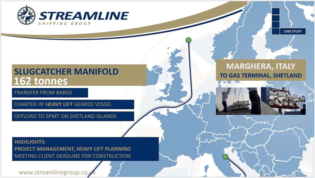 A Streamline infographic showing a map of the UK of Europe and case study highlights