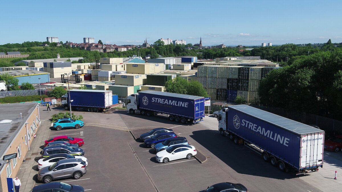 Streamline depot in the Central Belt with fleet ready for efficient deliveries across Glasgow, Edinburgh and surrounding areas