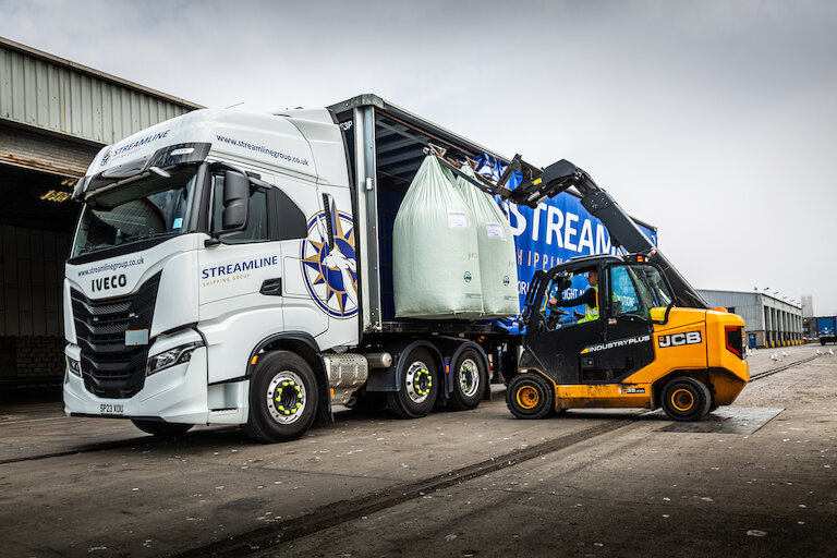 Streamline Shipping Group truck in Scotland, illustrating reliable UK haulage services.