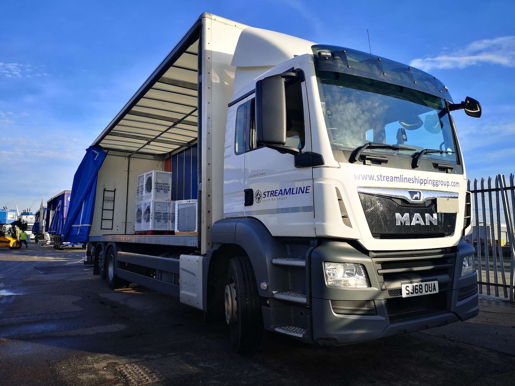 Streamline vehicle transporting freight for UK distribution